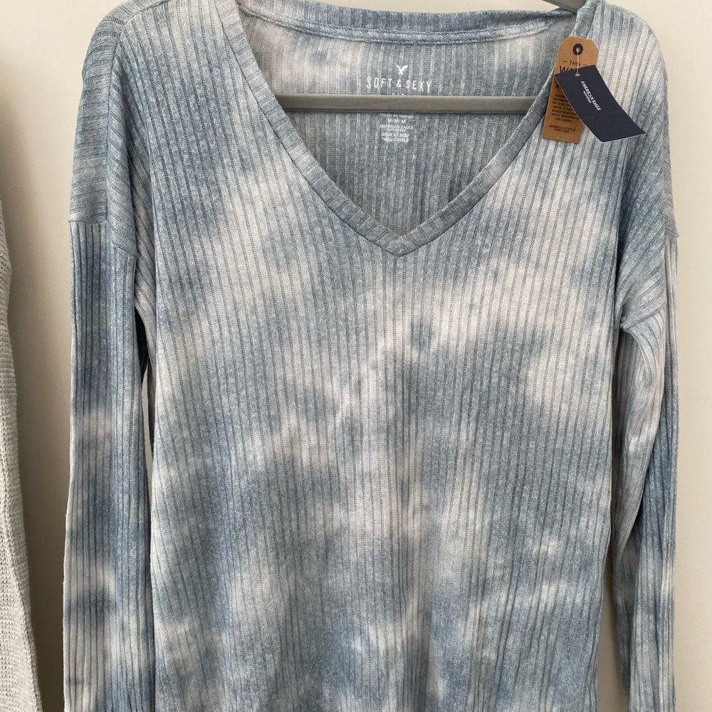 Hollister Tie-Dye Long Sleeve Blue Shirt